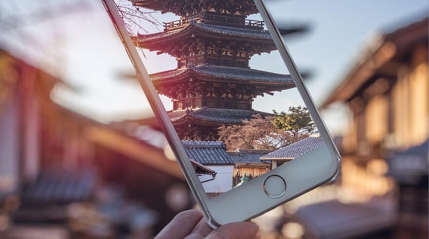 phone, iphone, temple, japan, tokyo, sunset, travel, picture, nature, dream catcher