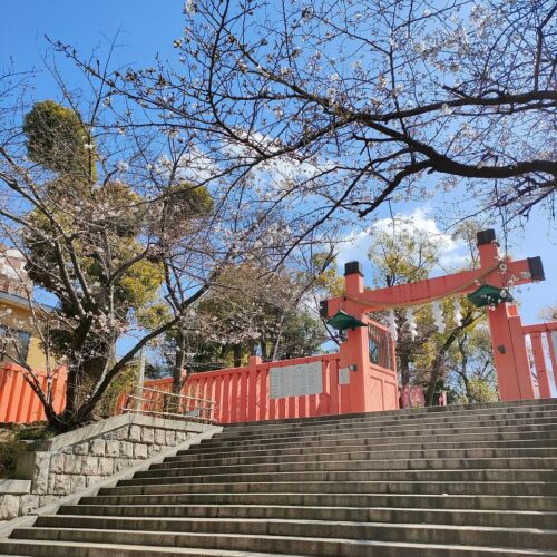 shrine, gate, ikutama shrine, osaka